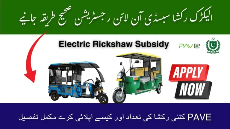 PAVE Electric Rickshaw Subsidy Pakistan