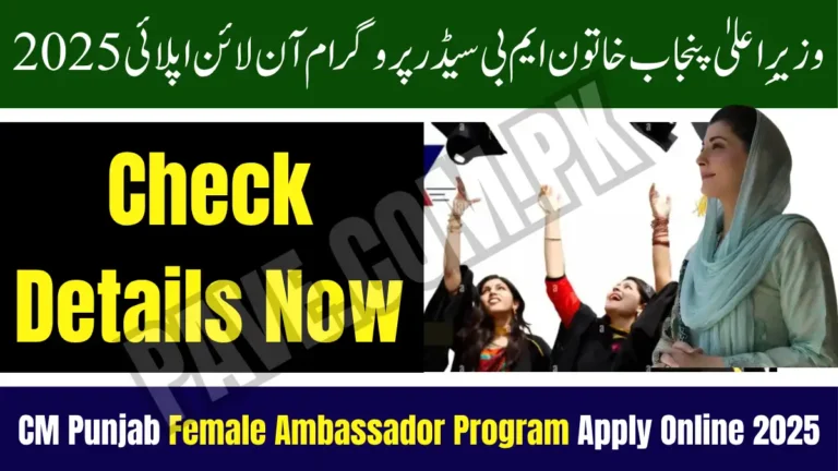 CM Punjab Female Ambassador Program Apply Online 2025