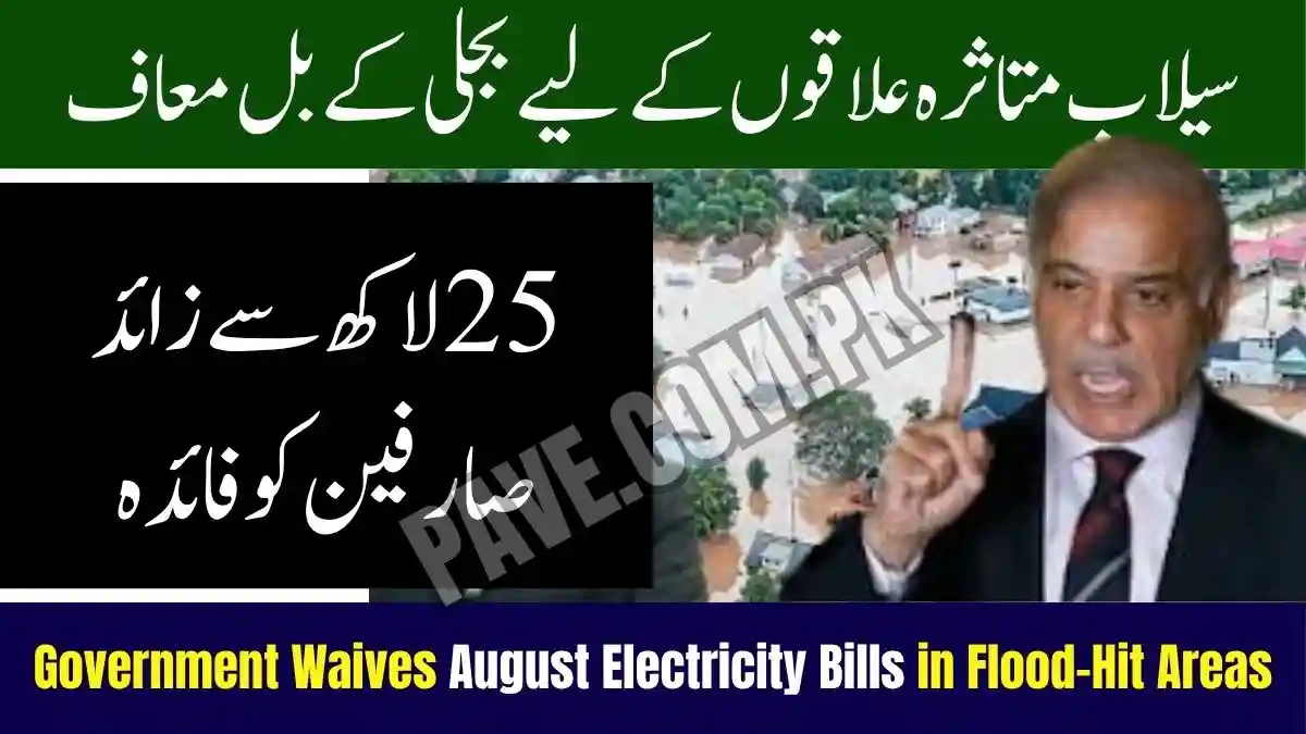 Government Waives August Electricity Bills in Flood-Hit Areas — 2.5 Million Consumers Get Relief 1 Government Waives August Electricity Bills in Flood-Hit Areas