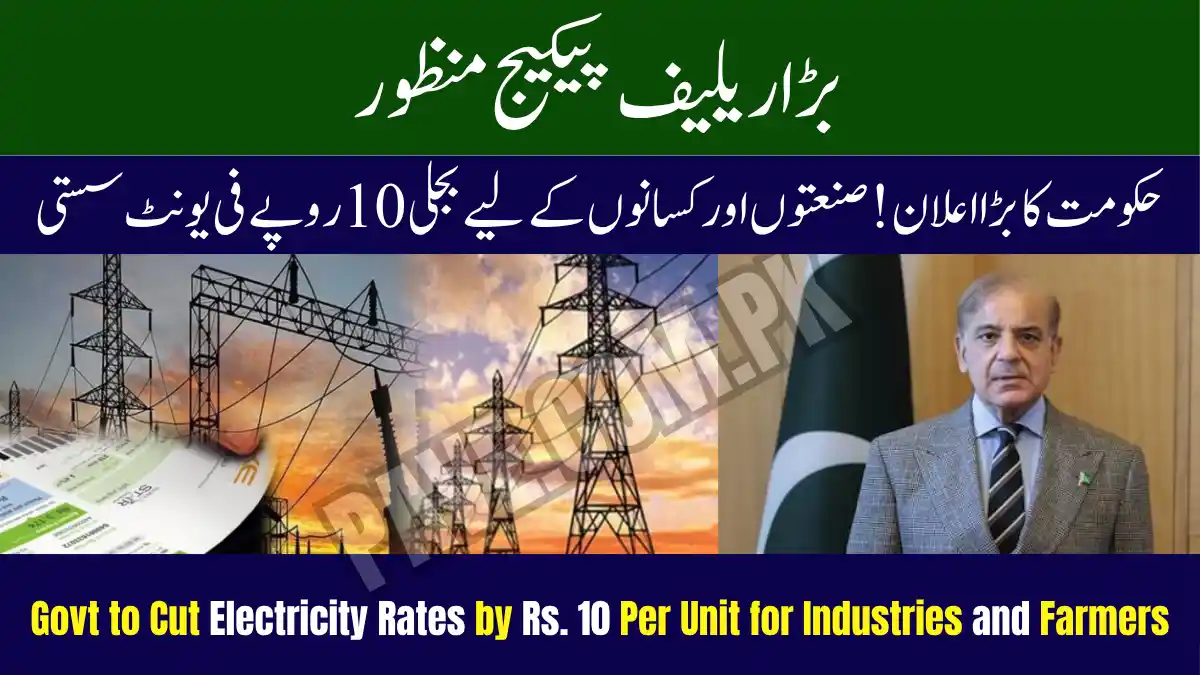 Govt to Cut Electricity Rates by Rs. 10 Per Unit for Industries and Farmers — Major Relief Package Approved 1 Govt to Cut Electricity Rates by Rs. 10 Per Unit for Industries and Farmers