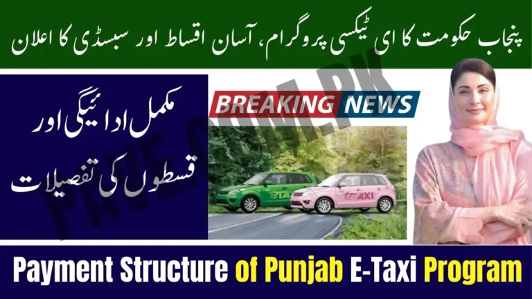 Check Now: Payment Structure of Punjab E-Taxi Program — Complete Installment & Subsidy Details 1 Payment Structure of Punjab E-Taxi Program