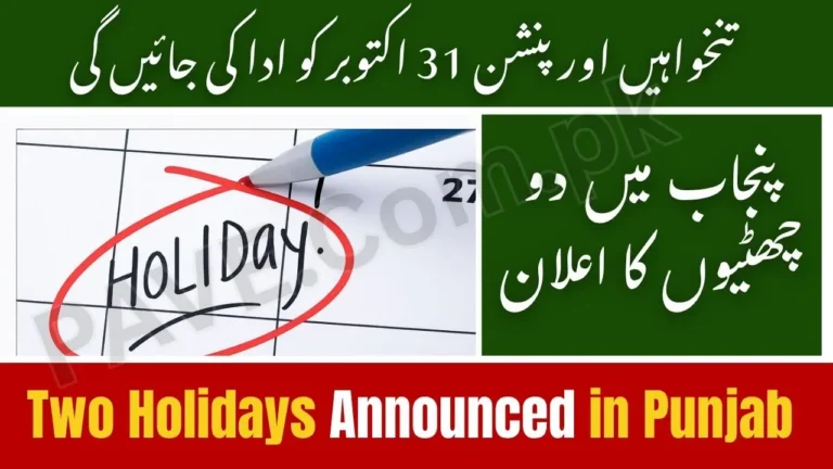 Two Holidays Announced in Punjab — Govt to Release October Salaries & Pensions on Oct 31 6 Two Holidays Announced in Punjab