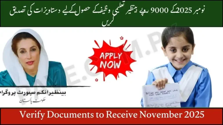 Verify Documents to Receive November 2025 Rs 9000 Benazir Taleemi Wazifa 3 Verify Documents to Receive November 2025