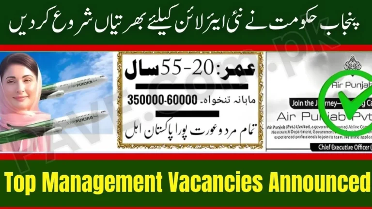 Air Punjab Recruitment Begins – Punjab Govt Starts Hiring Top Management for New Airline 7 Air Punjab Recruitment 2025 Top Management for New Hiring