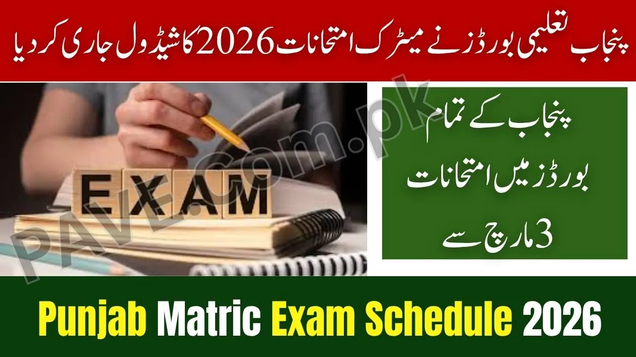 Punjab Announces Matric Exam Schedule 2026