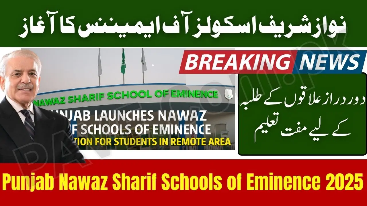 Punjab Launches Nawaz Sharif Schools of Eminence – Free Education for Students in Remote Areas 1 Punjab Nawaz Sharif Schools of Eminence 2025