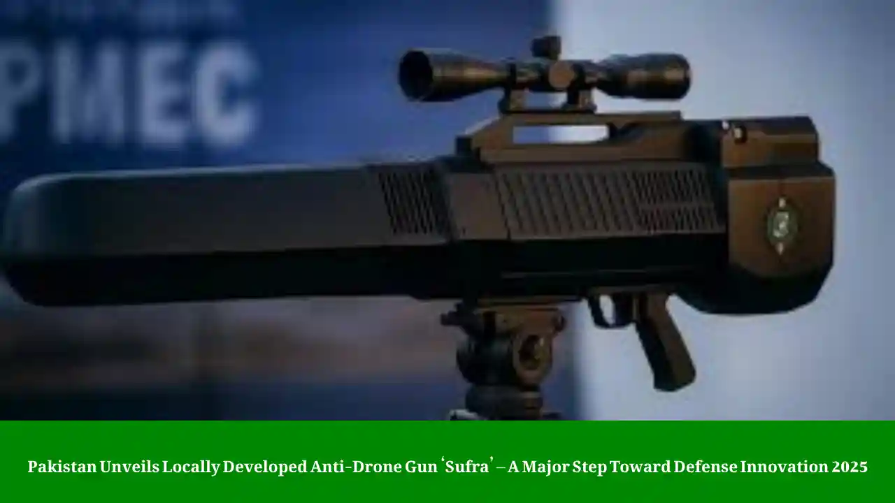 Pakistan Unveils Locally Developed Anti-Drone Gun ‘Sufra’ – A Major Step Toward Defense Innovation 2025 1 Sufra Anti-Drone Gun Pakistan 2025