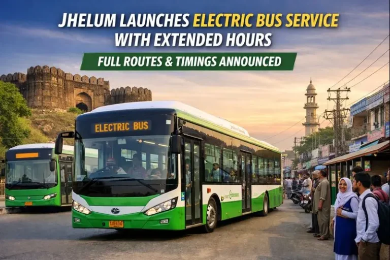Jhelum Launches Electric Bus Service with Extended Hours