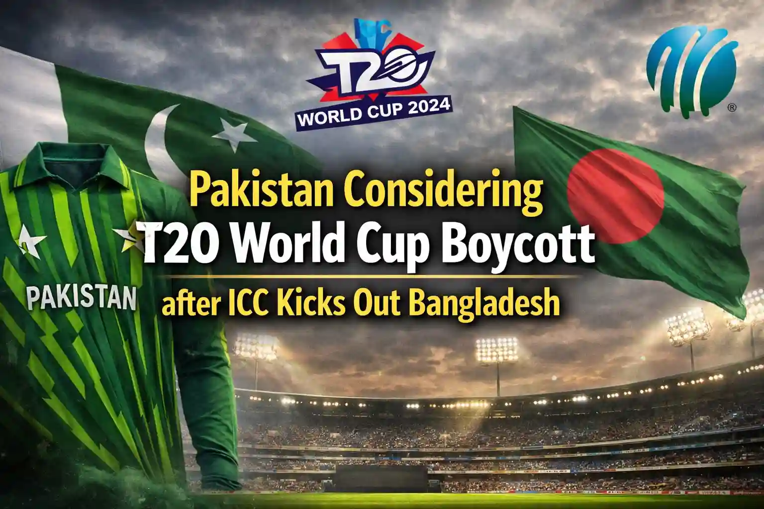 Pakistan Considering T20 World Cup Boycott after ICC kicks out Bangladesh