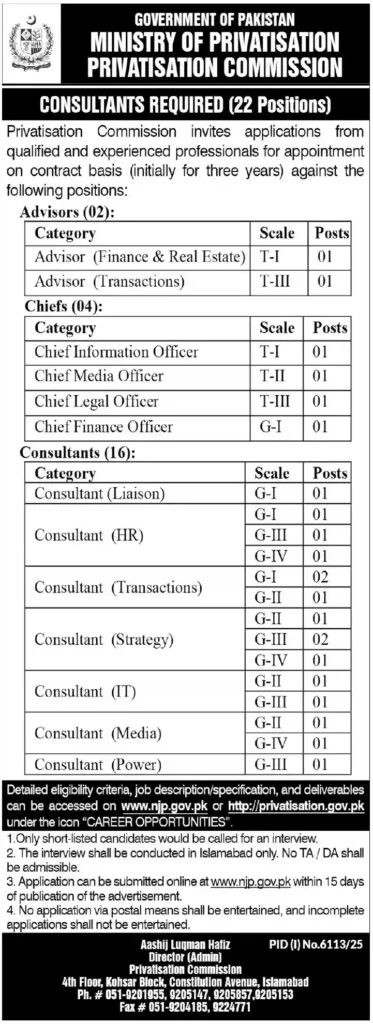 Privatisation Commission Jobs 2026