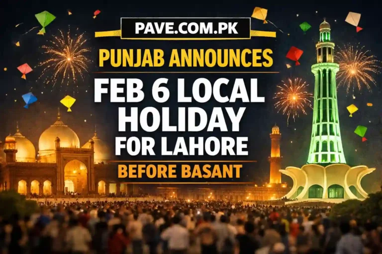 Punjab Announces Feb 6 Local Holiday for Lahore Before Basant