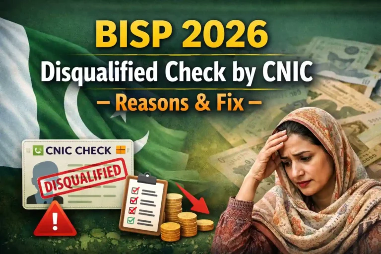 BISP 2026 Disqualified Check by CNIC – Reasons & Fix