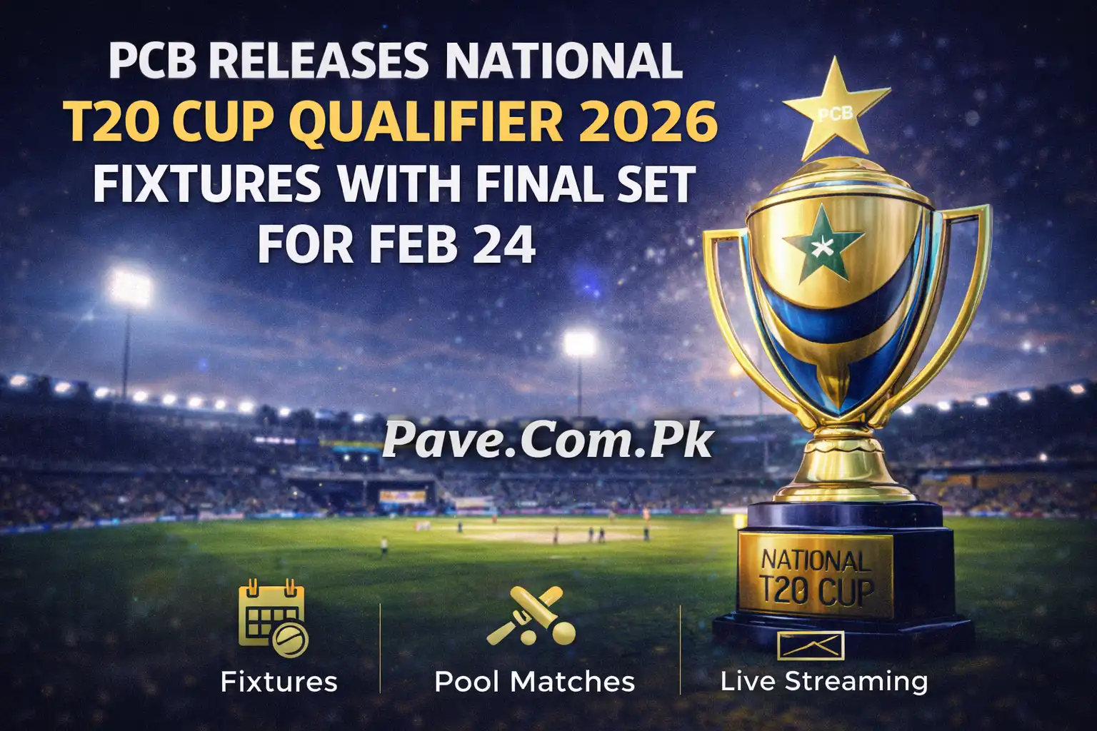 PCB Releases National T20 Cup Qualifier 2026 Fixtures With Final Set for Feb 24