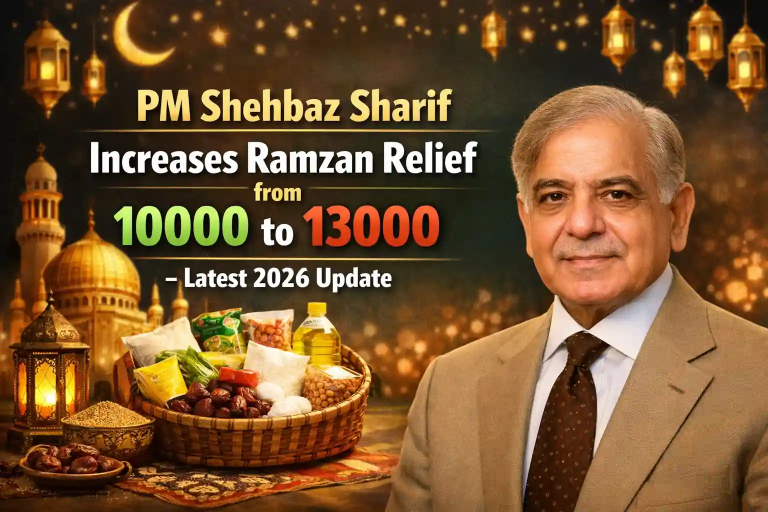 PM Shehbaz Sharif Increases Ramzan Relief from 10000 to 13000