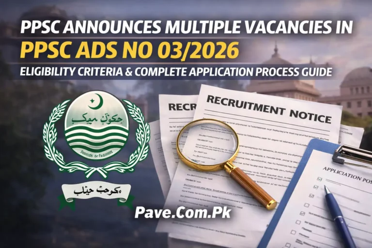 PPSC Announces Multiple Vacancies in PPSC Ads No 032026 – Eligibility Criteria & Complete Application Process Guide