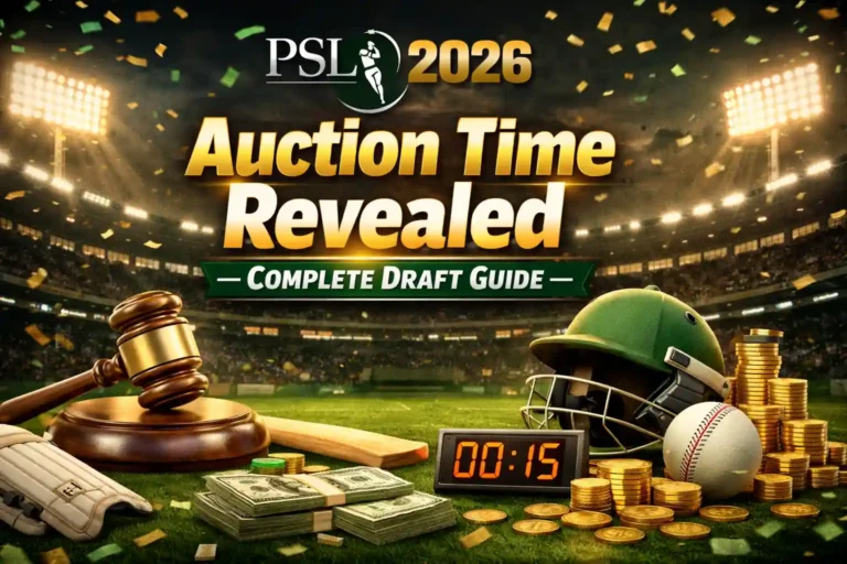 PSL 2026 Auction Time Revealed
