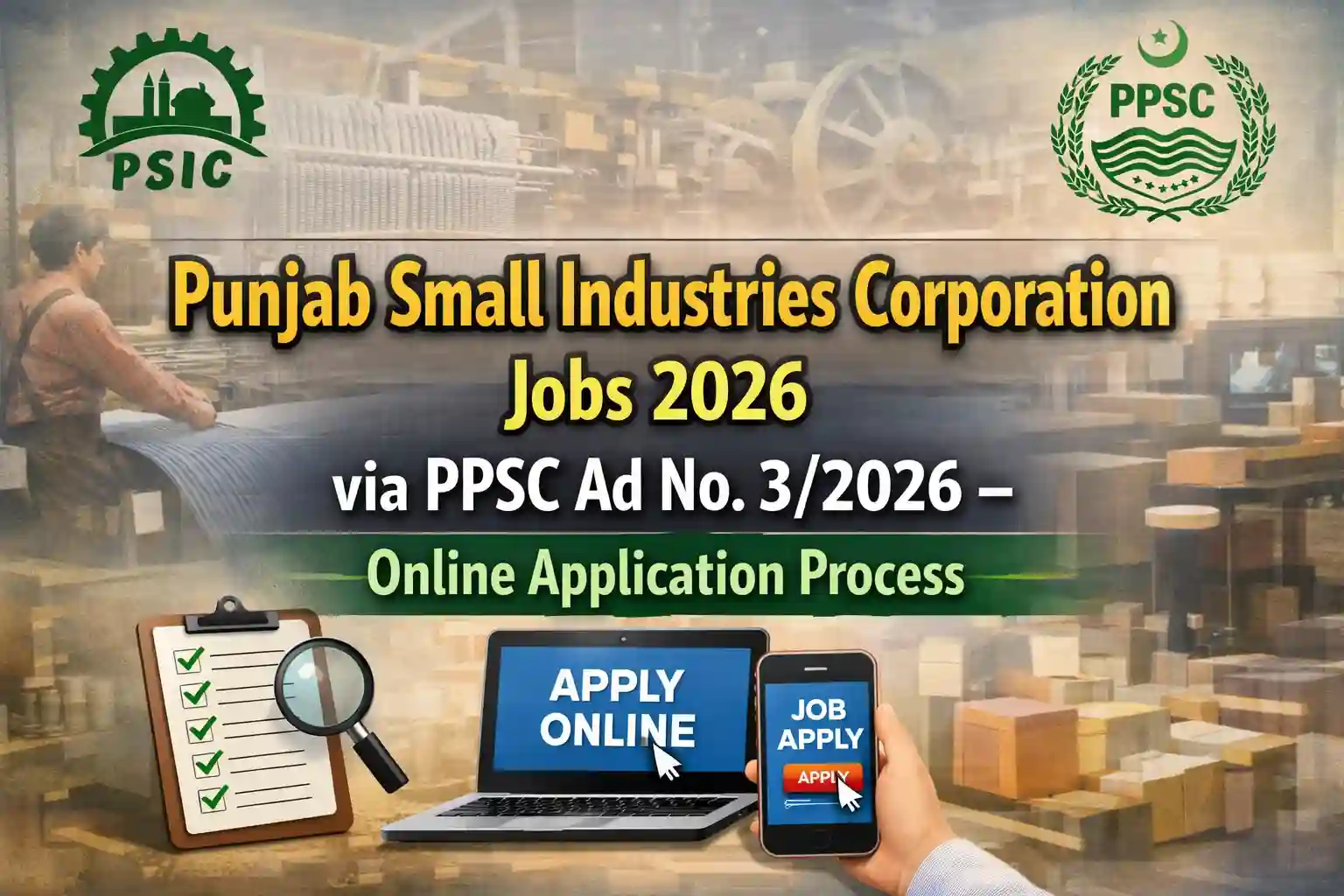 Punjab Small Industries Corporation Jobs 2026 via PPSC Ad No. 32026 – Online Application Process