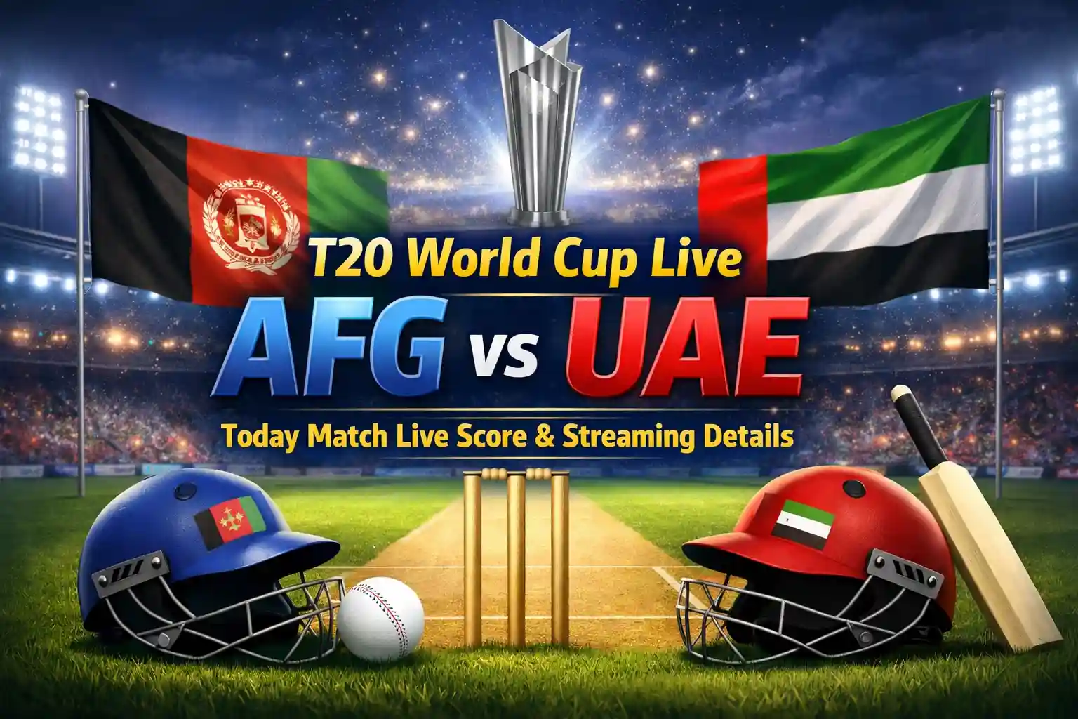 T20 World Cup Live AFG vs UAE Today Match Live Score & Streaming Details