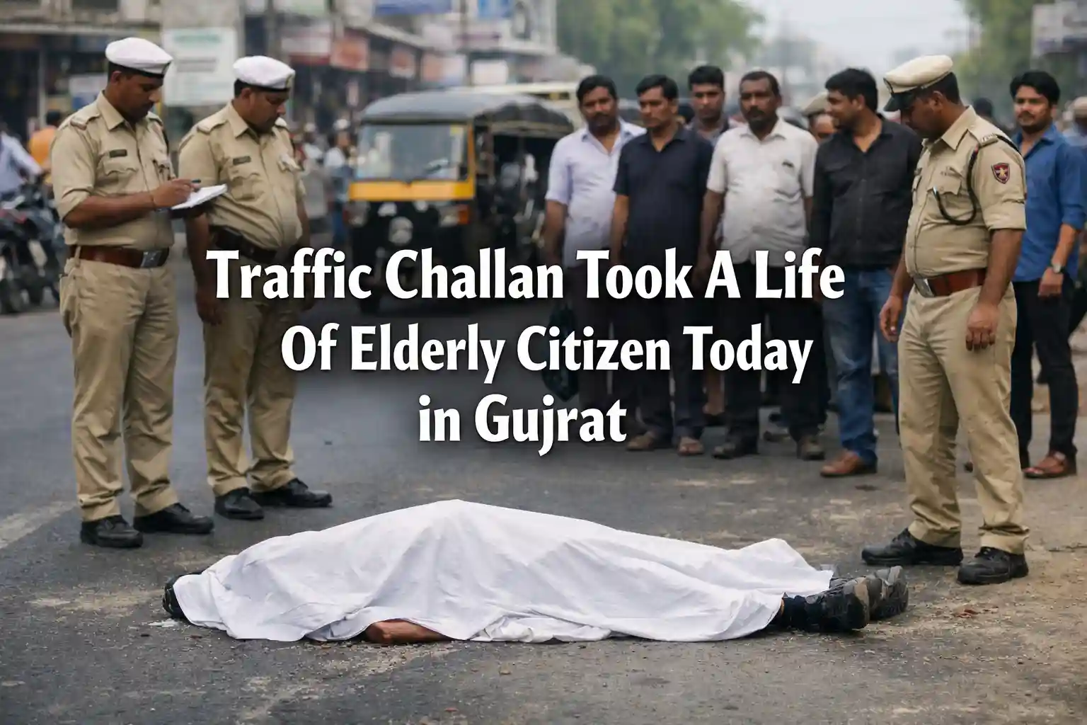 Traffic Challan Took A Life Of Elderly Citizen Today in Gujrat 1 Traffic Challan Took A Life Of Elderly Citizen Today in Gujrat