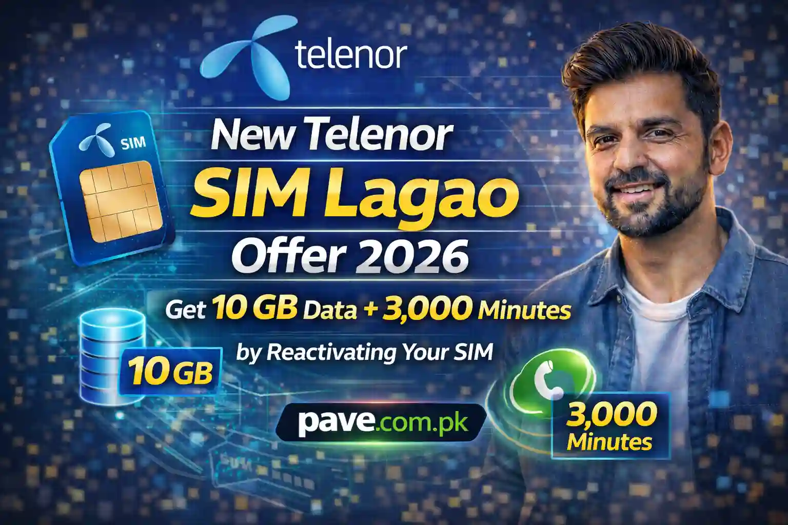 New Telenor SIM Lagao Offer 2026 – Get 10 GB Data + 3,000 Minutes by Reactivating Your SIM 1 New Telenor SIM Lagao Offer 2026 – Get 10 GB Data + 3,000 Minutes by Reactivating Your SIM