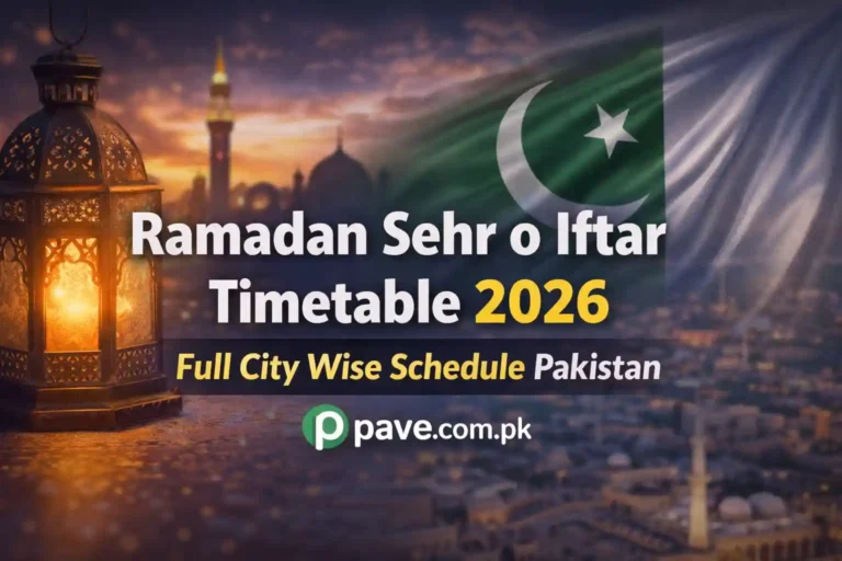 Ramadan Sehr o Iftar Timetable 2026 – Full City Wise Schedule Pakistan