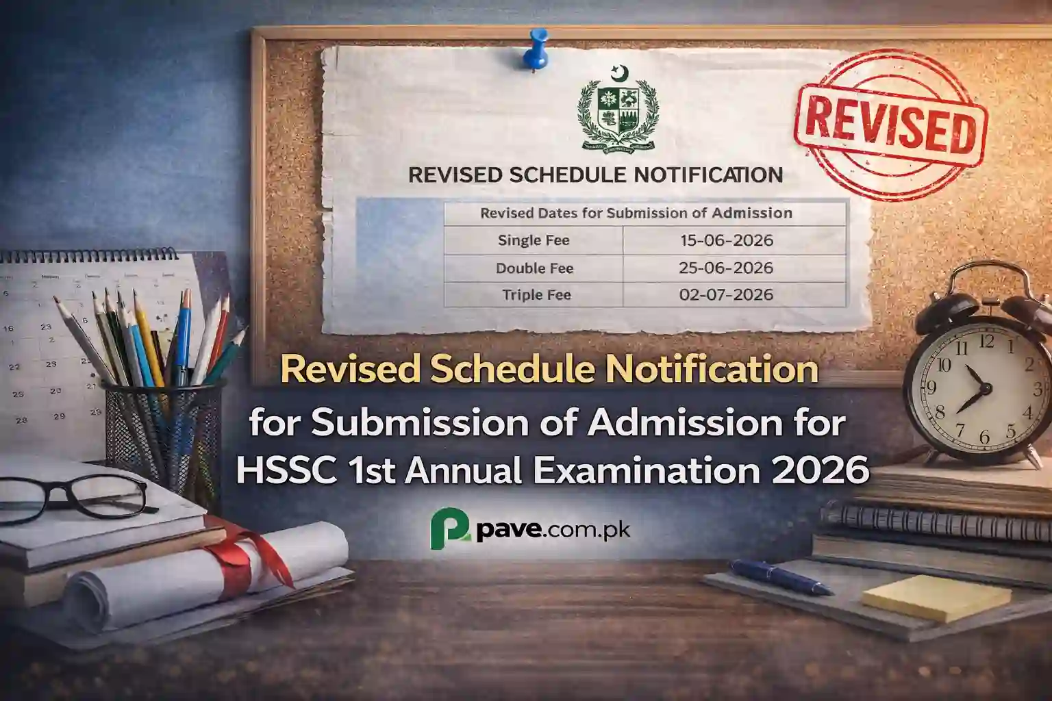 Revised Schedule Notification for Submission of Admission for HSSC 1st Annual Examination 2026 1 Revised Schedule Notification for Submission of Admission for HSSC 1st Annual Examination 2026