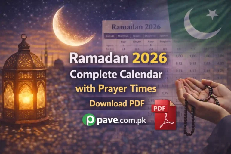 Ramadan 2026 Complete Calendar with Prayer Times – Download PDF
