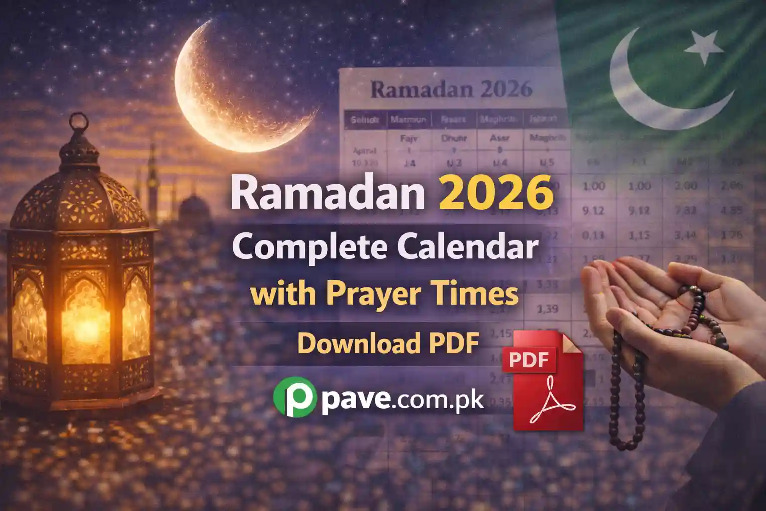Ramadan 2026 Complete Calendar with Prayer Times – Download PDF 1 Ramadan 2026 Complete Calendar with Prayer Times – Download PDF